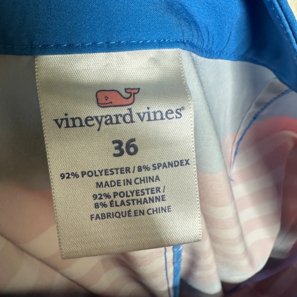 VINEYARD VINES MEN MARLIN‎ CAMO STRIPED BOARD SHORTS RED WHITE BLUE SIZE 36